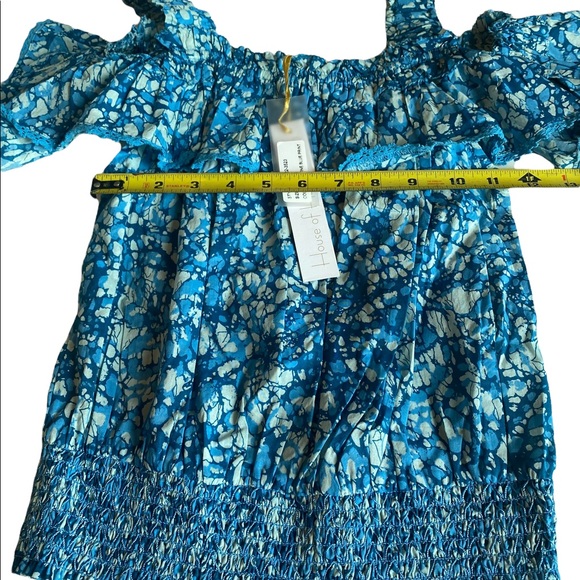 House of Harlow 1960 Turquoise Cold Shoulder Crop Top - Picture 10 of 12